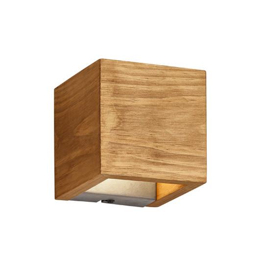 LED-Wandleuchte Brad in Naturfarben max. 4,3 Watt - Nickelfarben, Natur, Holz/Metall (11/11/11cm) - Trio Leuchten