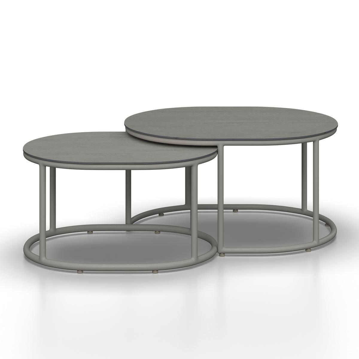 Loungegarnitur Alvina Outdoorstoff/Metall +Abdeckung - Creme, MODERN, Kunststoff/Textil (259/74/199cm) - Bessagi Garden