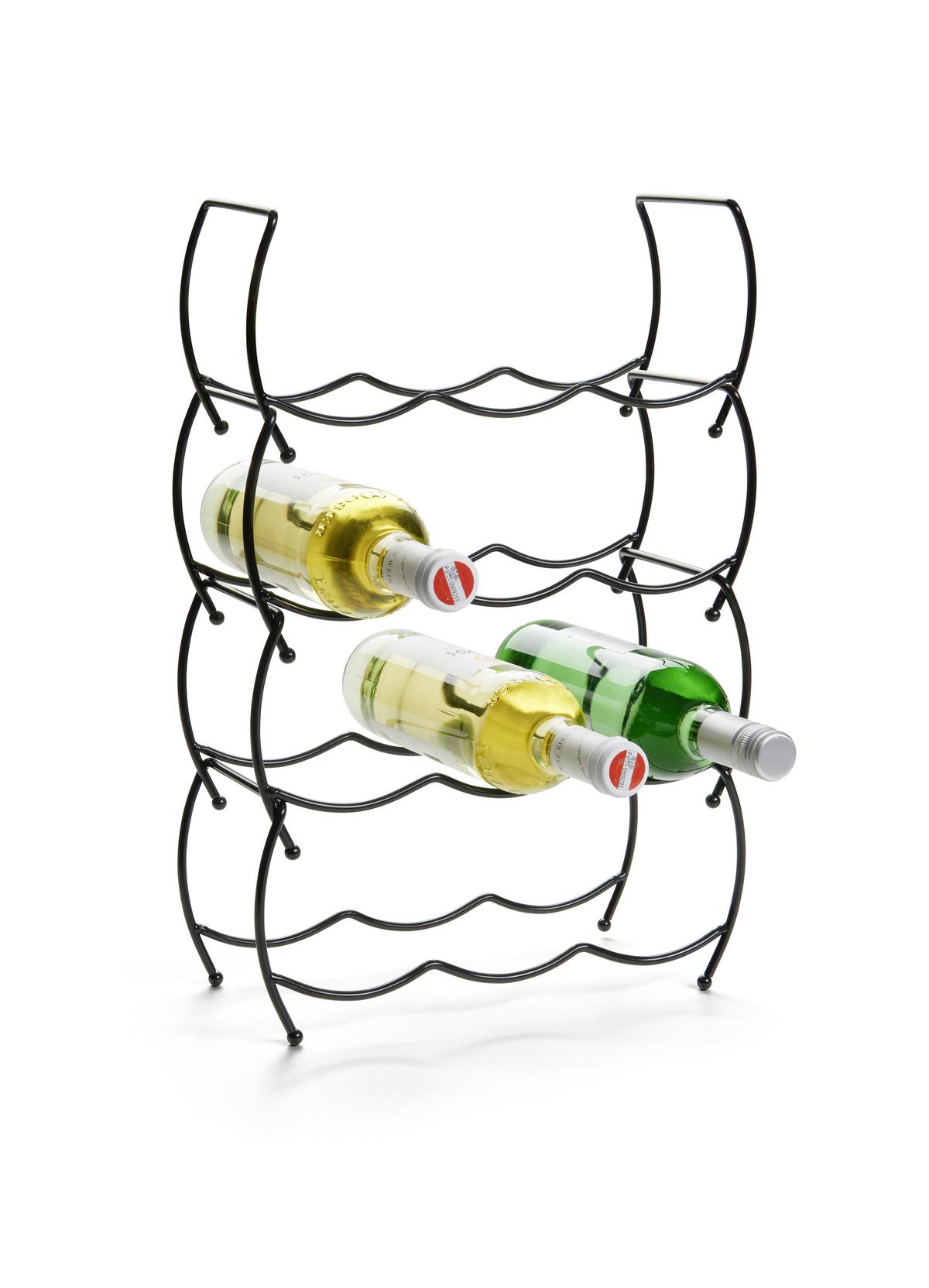 Raft pentru vin Giovanni - negru, metal (32,5/47/14cm) - Mömax