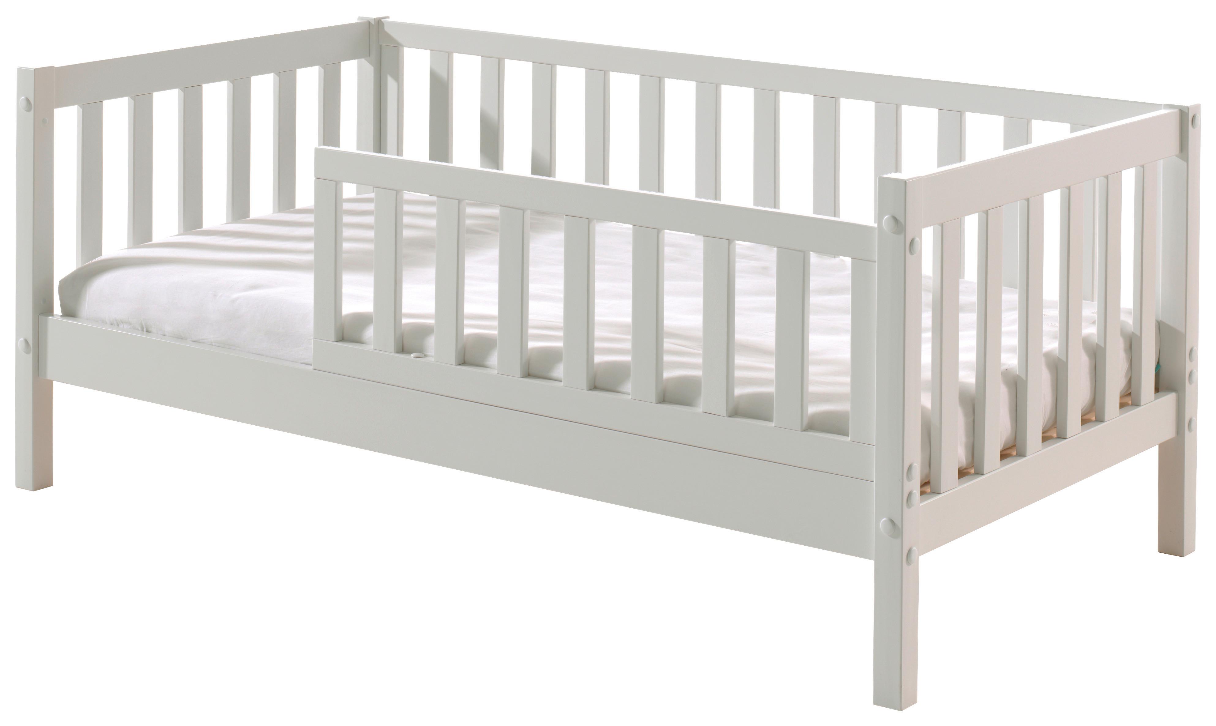 Kinder-/Juniorbett, 70x140 cm, weiß - Naturfarben/Weiß, MODERN, Holz (70/140cm) - MID.YOU