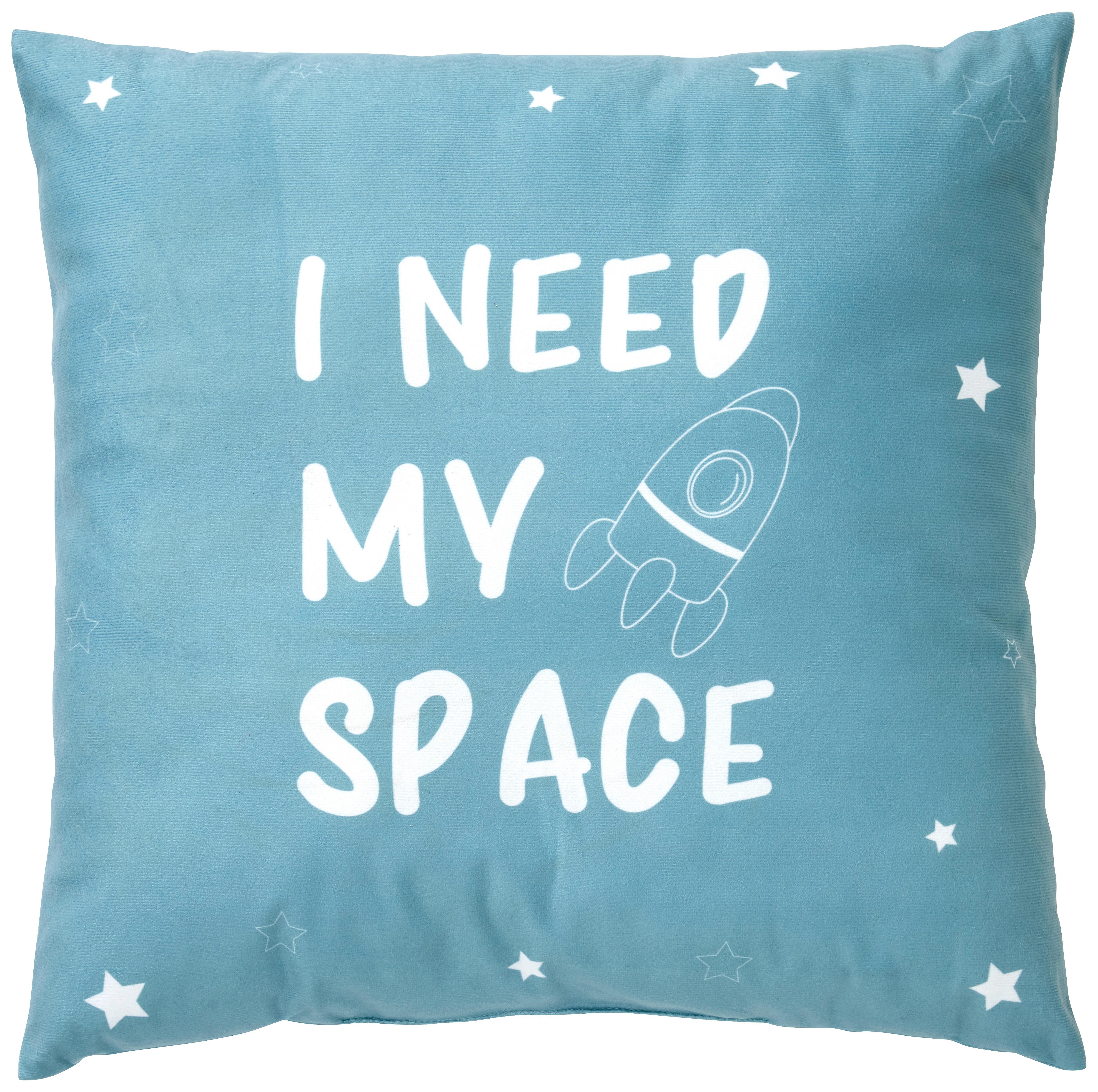 Zierkissen Sprüche in Hellblau ca. 45x45cm - Hellblau, Textil (45/45cm) - Modern Living