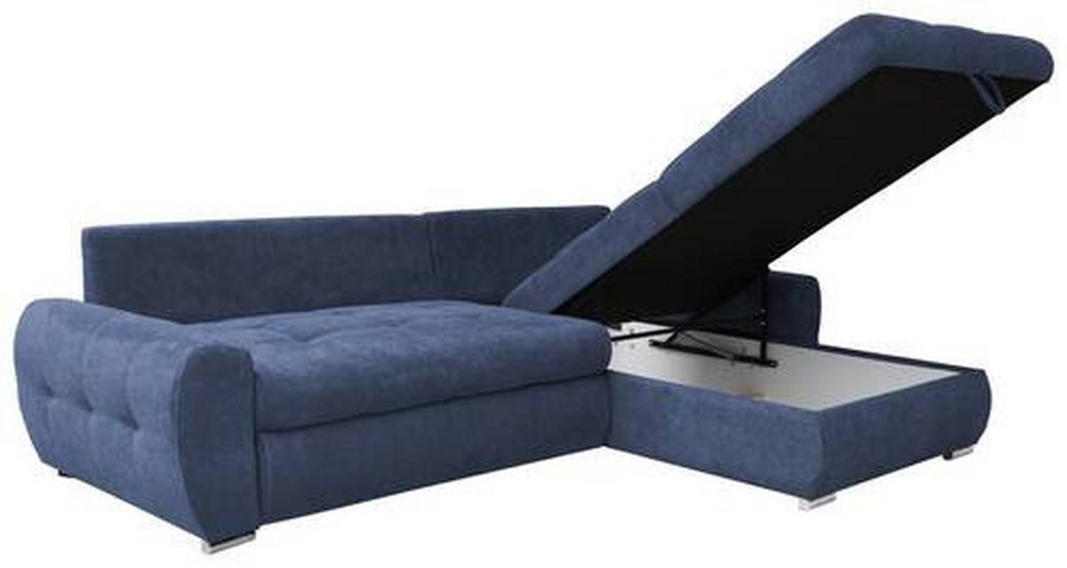 Coltar extensibil SOLAR - alb/albastru închis, Design, textil (277/175cm) - Modern Living