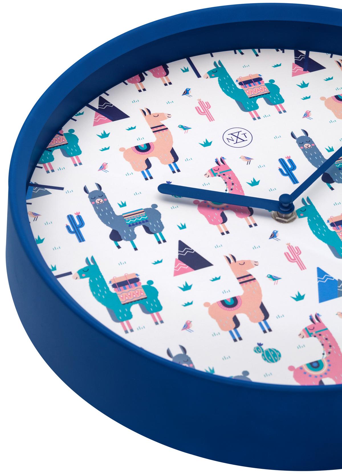 Wanduhr Alpaca Multicolor/Blau - Blau/Multicolor, Basics, Kunststoff (30/30/5,5cm)