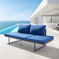 Gartenliege Antonella Blau Kunststoff/Metall/Textil - Dunkelblau, MODERN, Kunststoff/Textil (219/81/70cm) - Bessagi Garden