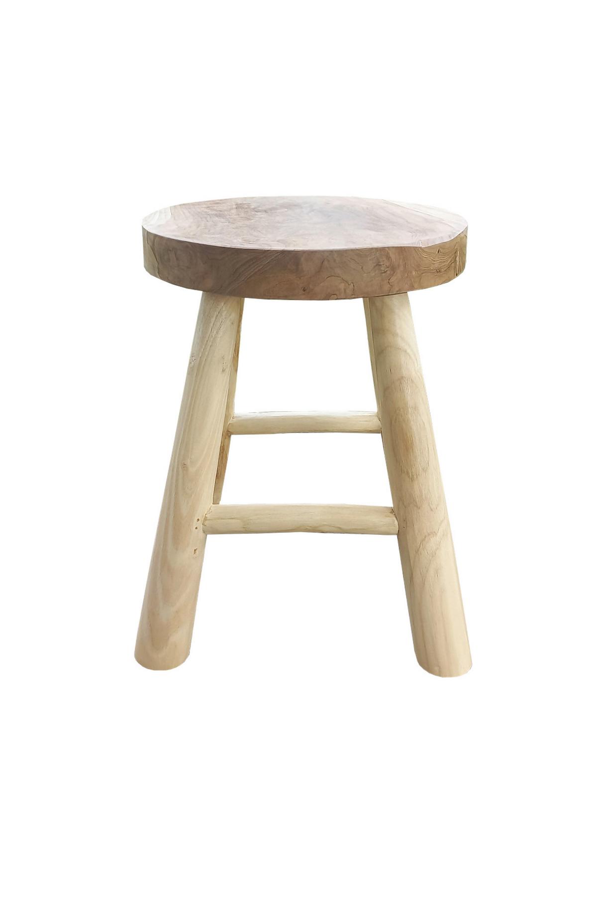 Gartenhocker Naturfarben - Naturfarben, Design, Holz (35/45/35cm) - Gardenson