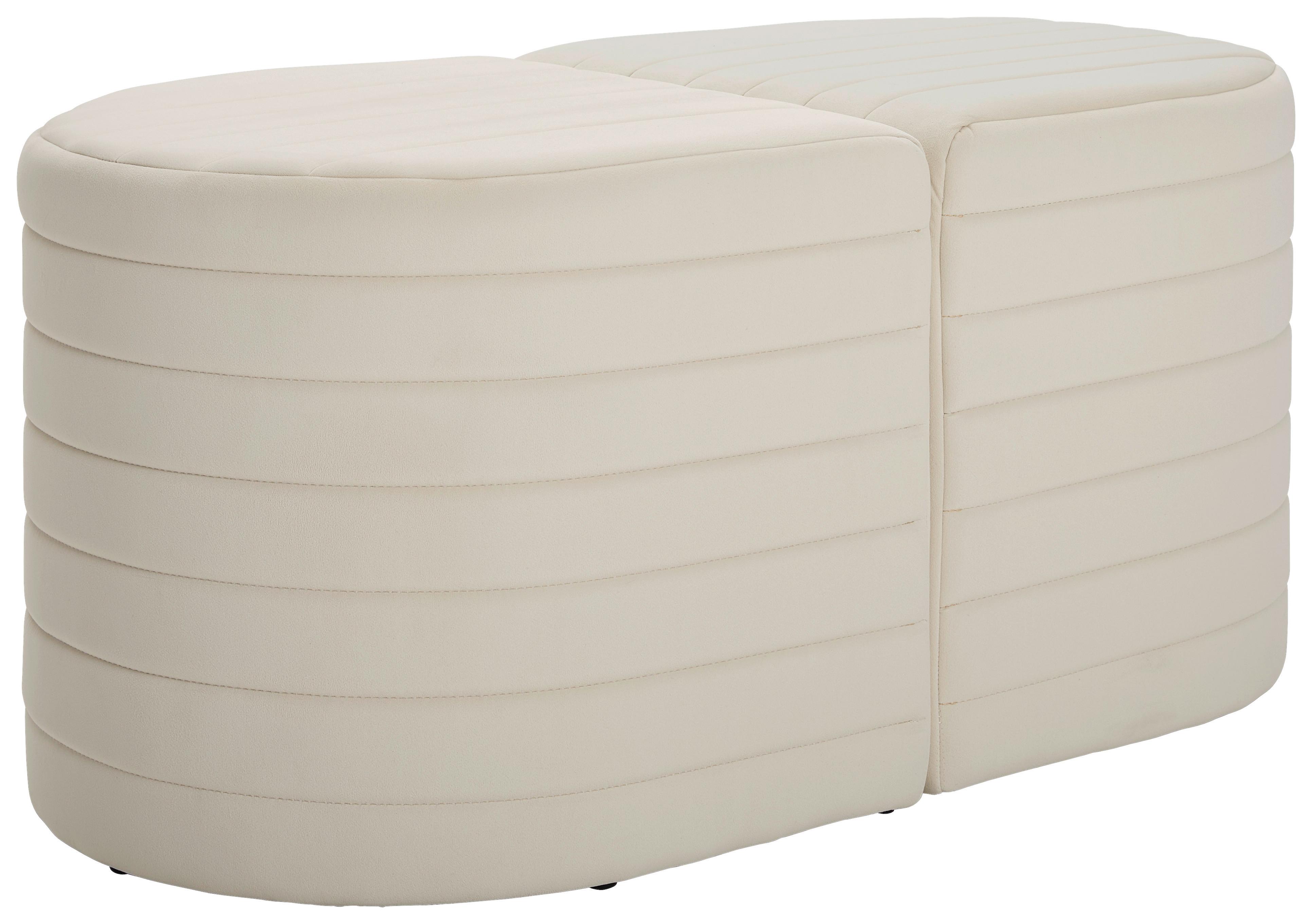 SIEDZISKO TWINS - biały/kremowy, Design, materiał drewnopochodny/tkanina (50/50/44/44/50/50cm) - MID.YOU