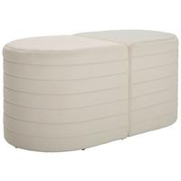 SIEDZISKO TWINS - biały/kremowy, Design, materiał drewnopochodny/tkanina (50/50/44/44/50/50cm) - MID.YOU