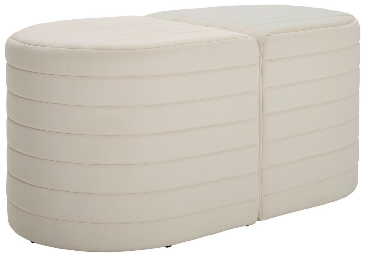 SIEDZISKO TWINS - biały/kremowy, Design, materiał drewnopochodny/tkanina (50/50/44/44/50/50cm) - MID.YOU