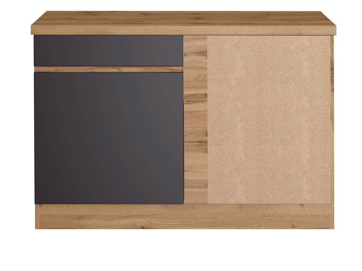 Eckunterschrank Turin ca. 120x86 cm Grau/Eiche - Eiche Wotan/Grau, Design, Holzwerkstoff (120/86/60cm) - Held