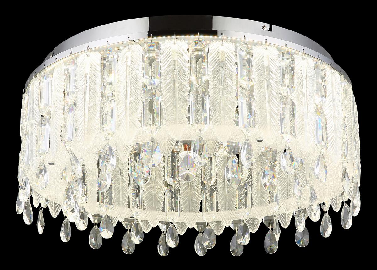 LED Mennyezeti Lámpa 67176-58d Klunka - krómszínű/átlátszó, Lifestyle, üveg/textil (58,5/26,5cm)