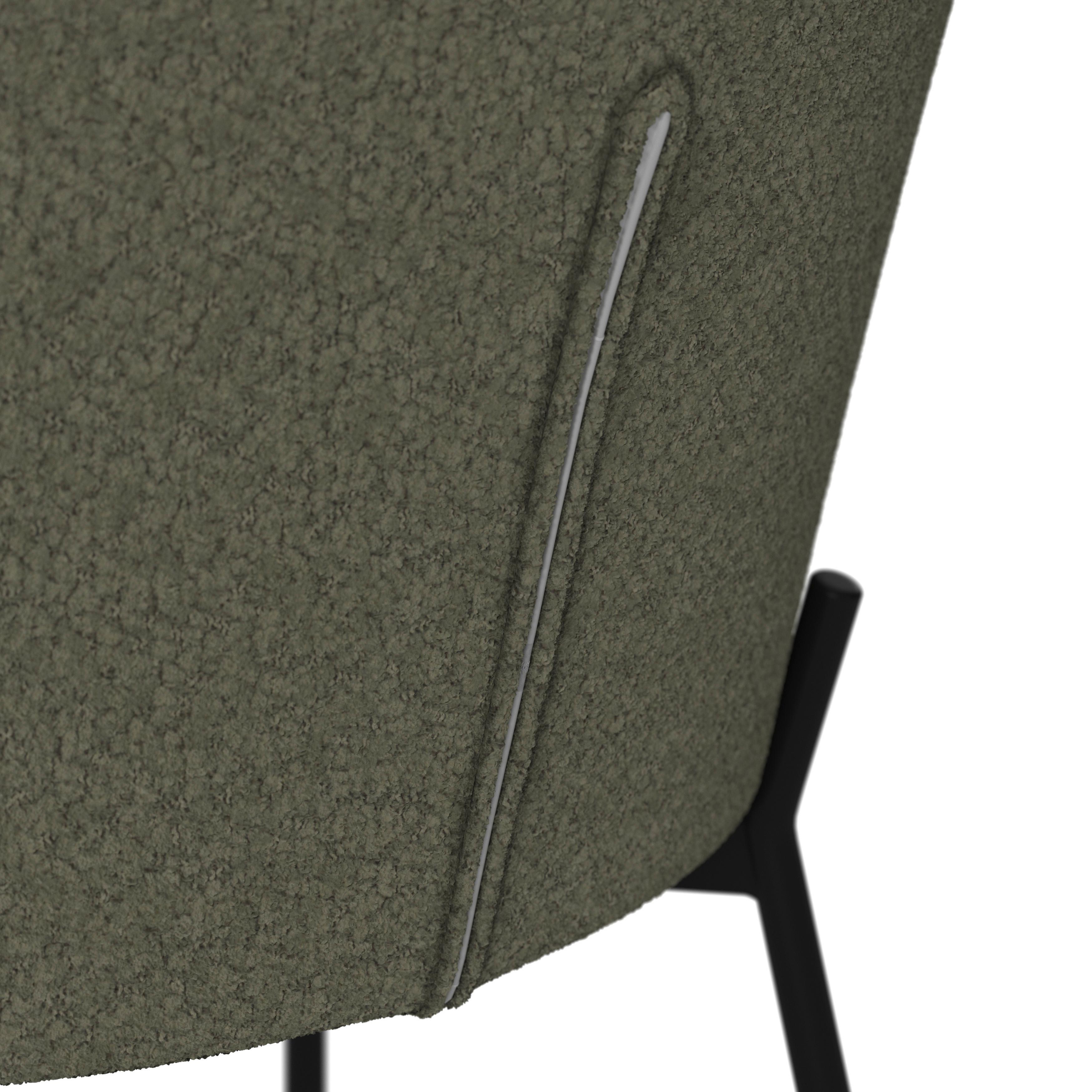 STOL ZOEY - grön/svart, Modern, metall/trä (48/79/61cm) - Bessagi Home