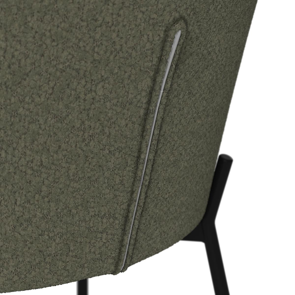 Stuhl Zoey Grün Chenille Gepolstert - Schwarz/Grün, MODERN, Holz/Textil (48/79/61cm) - Bessagi Home