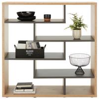 Raumteiler in Anthrazit/Eichefarben - Eichefarben/Anthrazit, MODERN, Holzwerkstoff/Kunststoff (130/134/40cm) - Premium Living