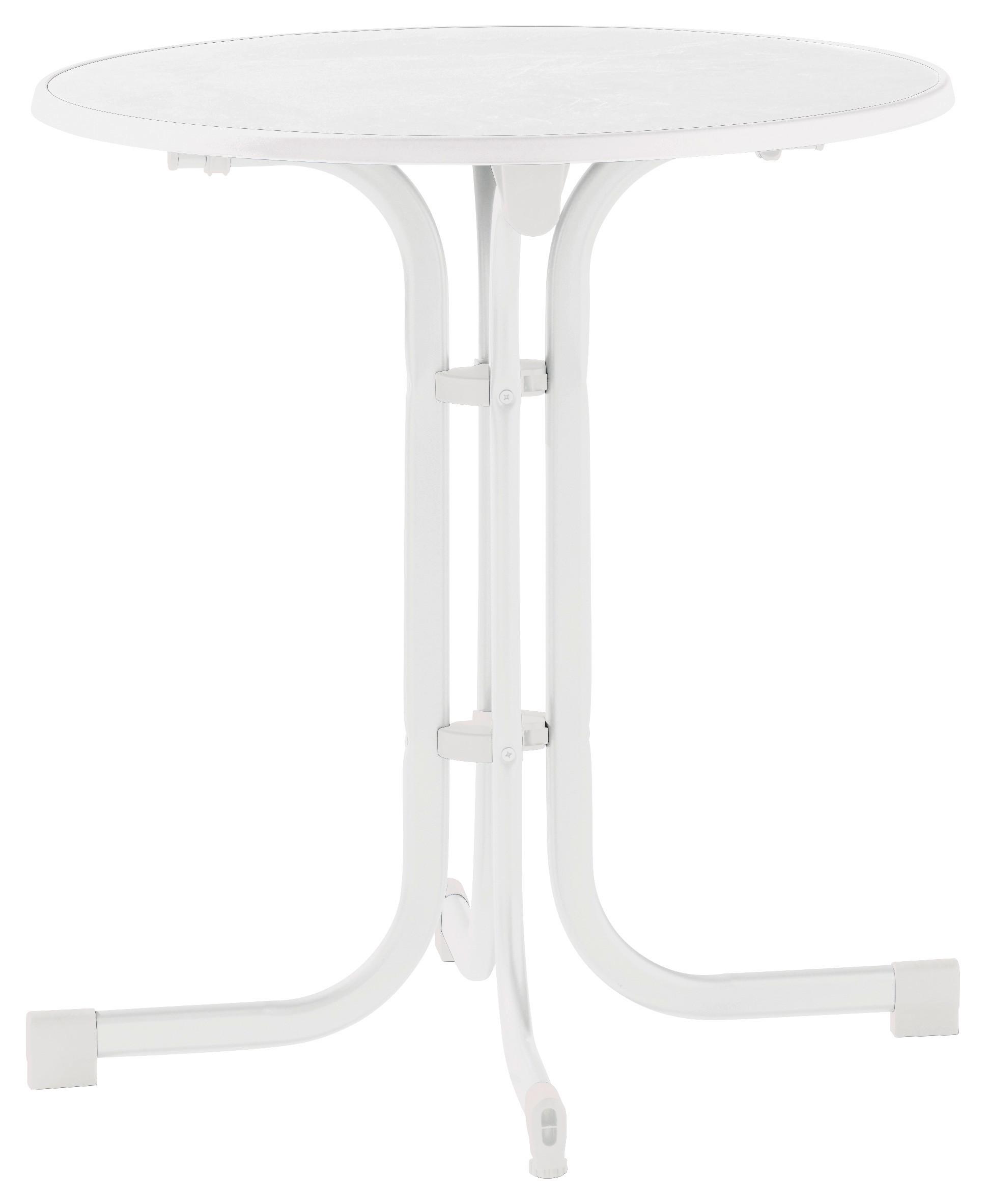 Gartentisch ca.70x70x72cm Weiß - Weiß, MODERN, Holzwerkstoff/Metall (70/70/72cm) - Sieger