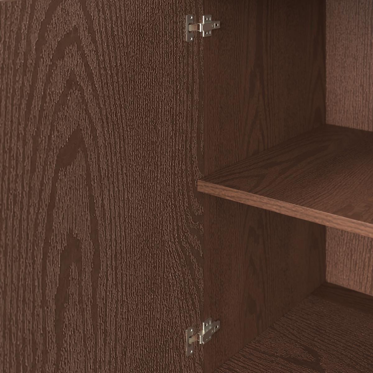 Sideboard Zelia Holz/Glas Braun/Walnussfarben - Walnussfarben/Schwarz, MODERN, Glas/Holz (180/77/45cm) - Bessagi Home