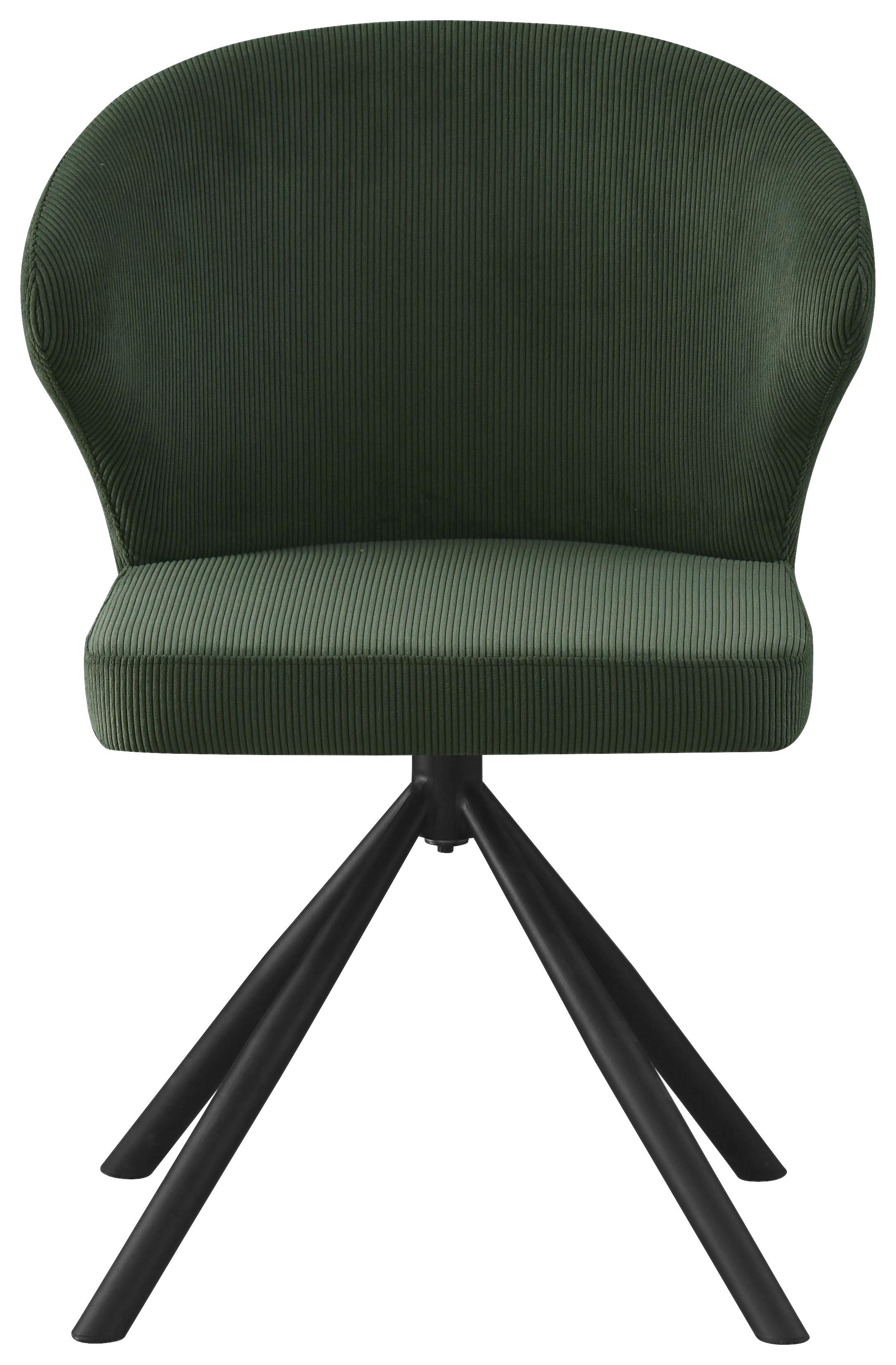 Armlehnstuhl Jana in Schwarz/Dunkelgrün - Dunkelgrün/Schwarz, Lifestyle, Textil/Metall (55/81,5/58cm) - Mömax