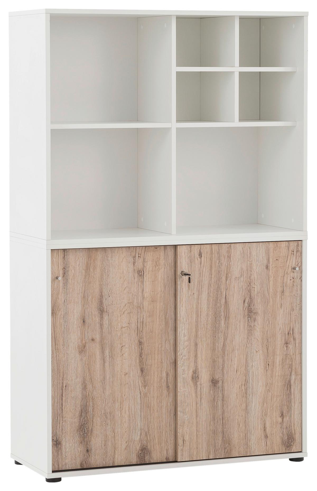 Aktenschrank Set U1000R Weiß/Wildeiche - Wildeiche/Weiß, MODERN, Holzwerkstoff (100,1/167,2/41cm) - MID.YOU