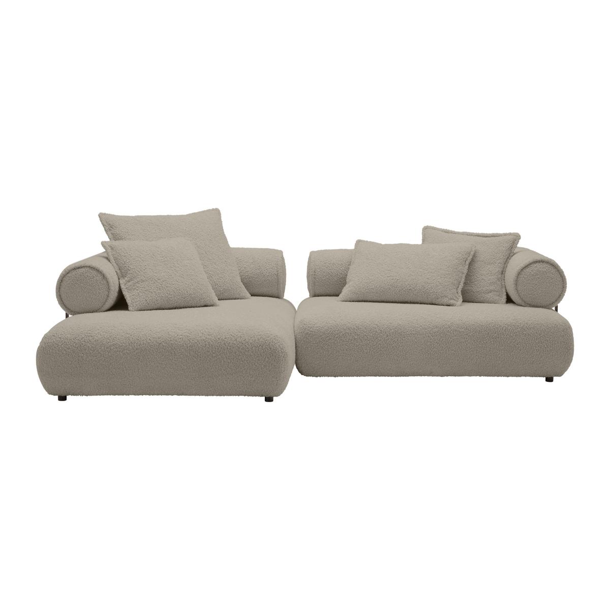 Wohnlandschaft Casimir Silberfarben - Silberfarben/Schwarz, LIFESTYLE, Kunststoff/Textil (180/310cm) - Premium Living