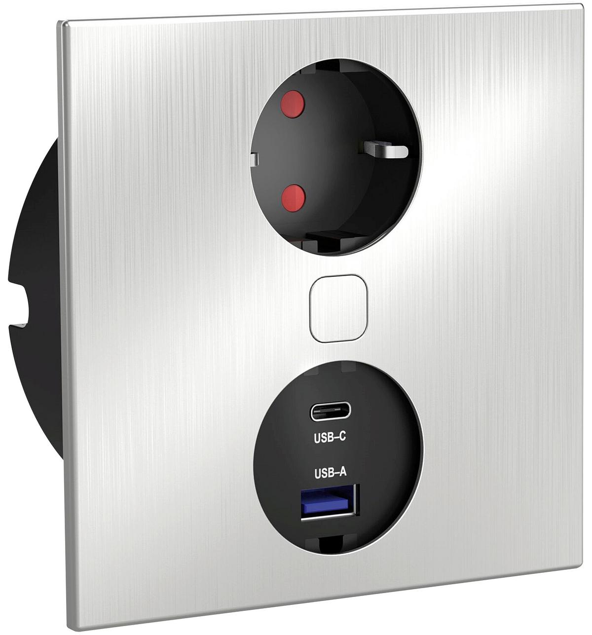 Steckdosenelement 103381025 - Edelstahlfarben (11,8/5/11,8cm)