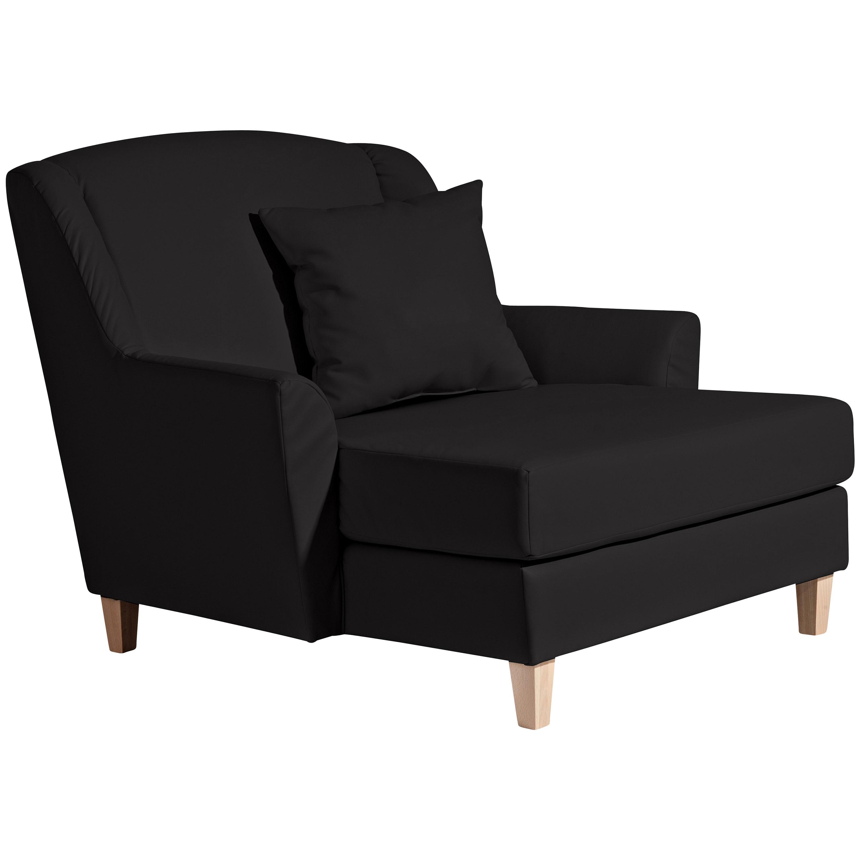 XXL-SESSEL JUDITH - Schwarz/Naturfarben, MODERN, Holz/Holzwerkstoff (136/107/142cm) - Max Winzer