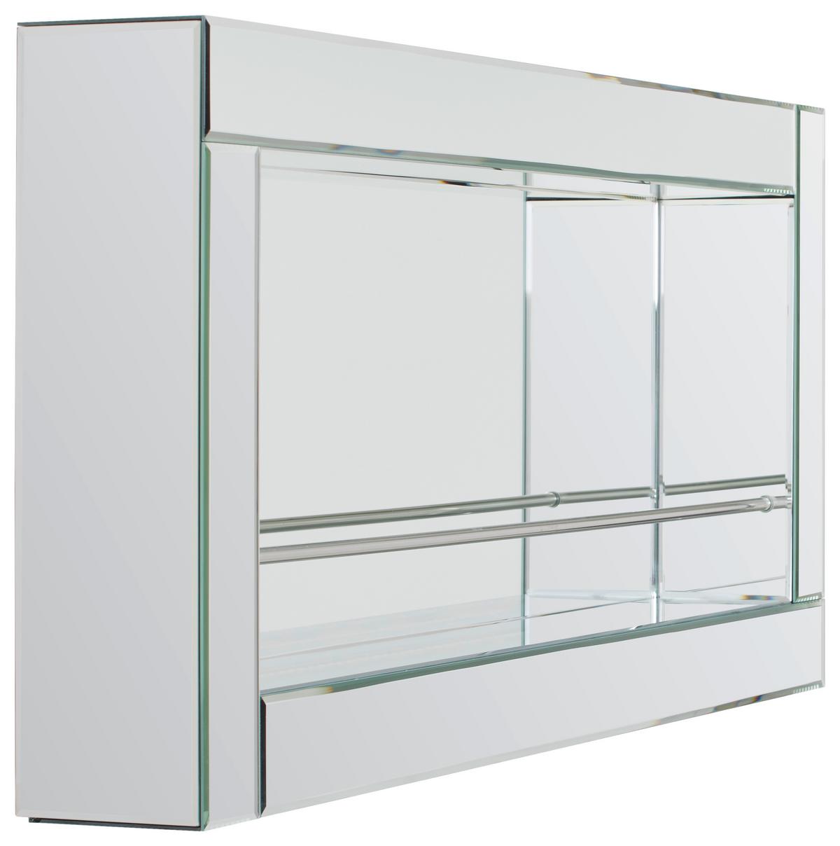 REGAŁ NA WINO WALKER - kolor srebrny, Lifestyle, materiał drewnopochodny/szkło (120/52/14cm) - Xora