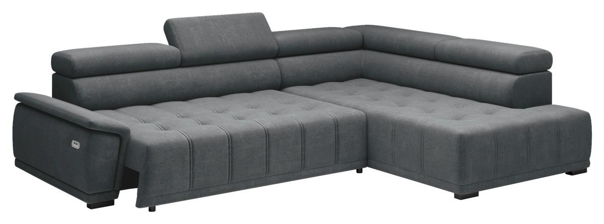 Kutna Garnitura Gremio - crna/antracit, Moderno, tekstil/plastika (283/106cm) - Modern Living