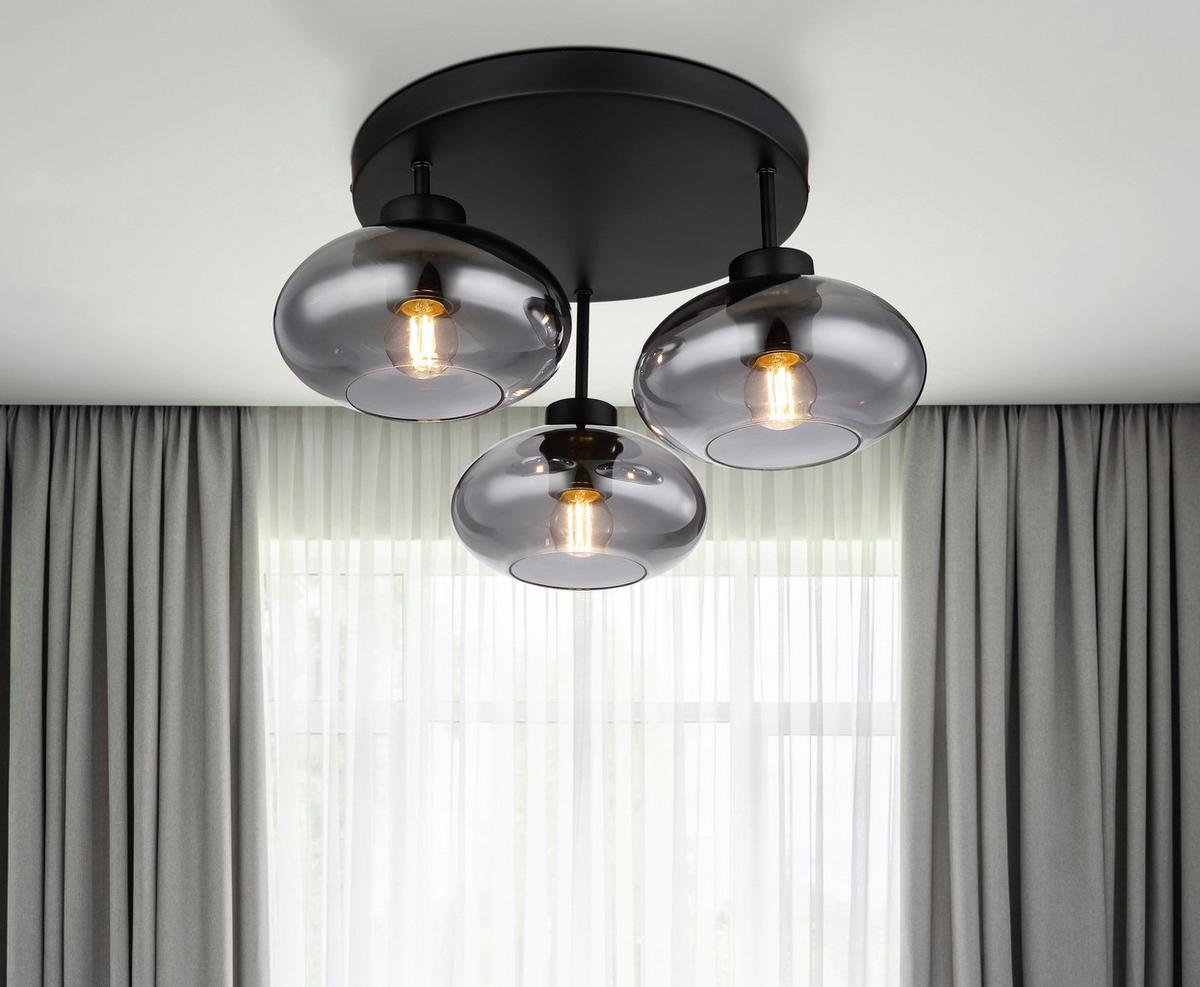 LAMPA SUFITOWA REIN I - czarny, Design, metal/szkło (40/24cm) - Novel