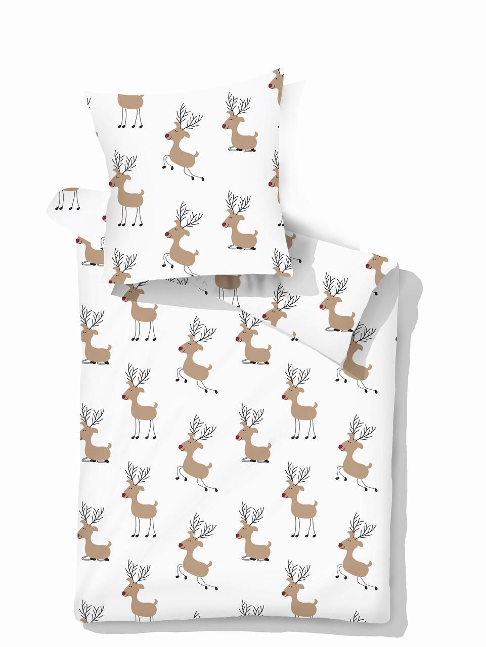 Lenjerie de pat Timba cca. 140x200/50x70cm - alb/maro deschis, textil (200/140cm) - Mömax