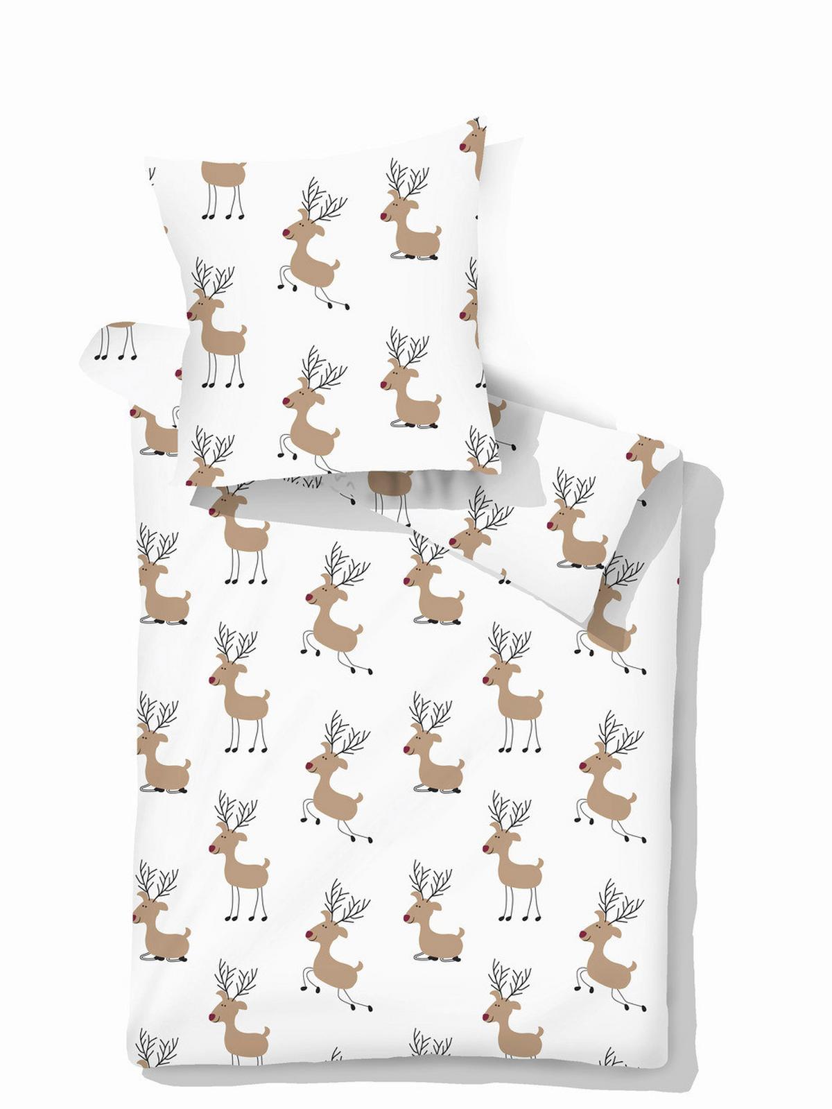 Lenjerie de pat Timba cca. 140x200/50x70cm - alb/maro deschis, textil (200/140cm) - Mömax