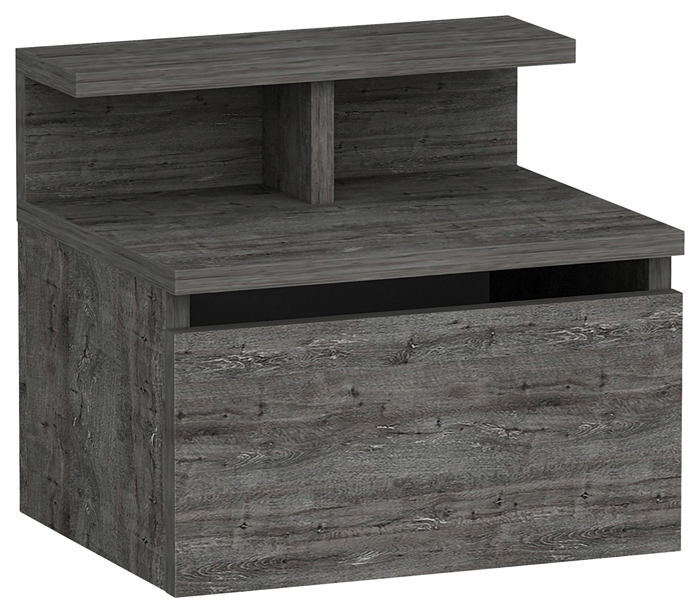 Nachttisch Hades ca. 39,8x35x31,6cm Graphitfarben - Graphitfarben, Design, Holzwerkstoff (39,8/35/31,6cm) - MID.YOU
