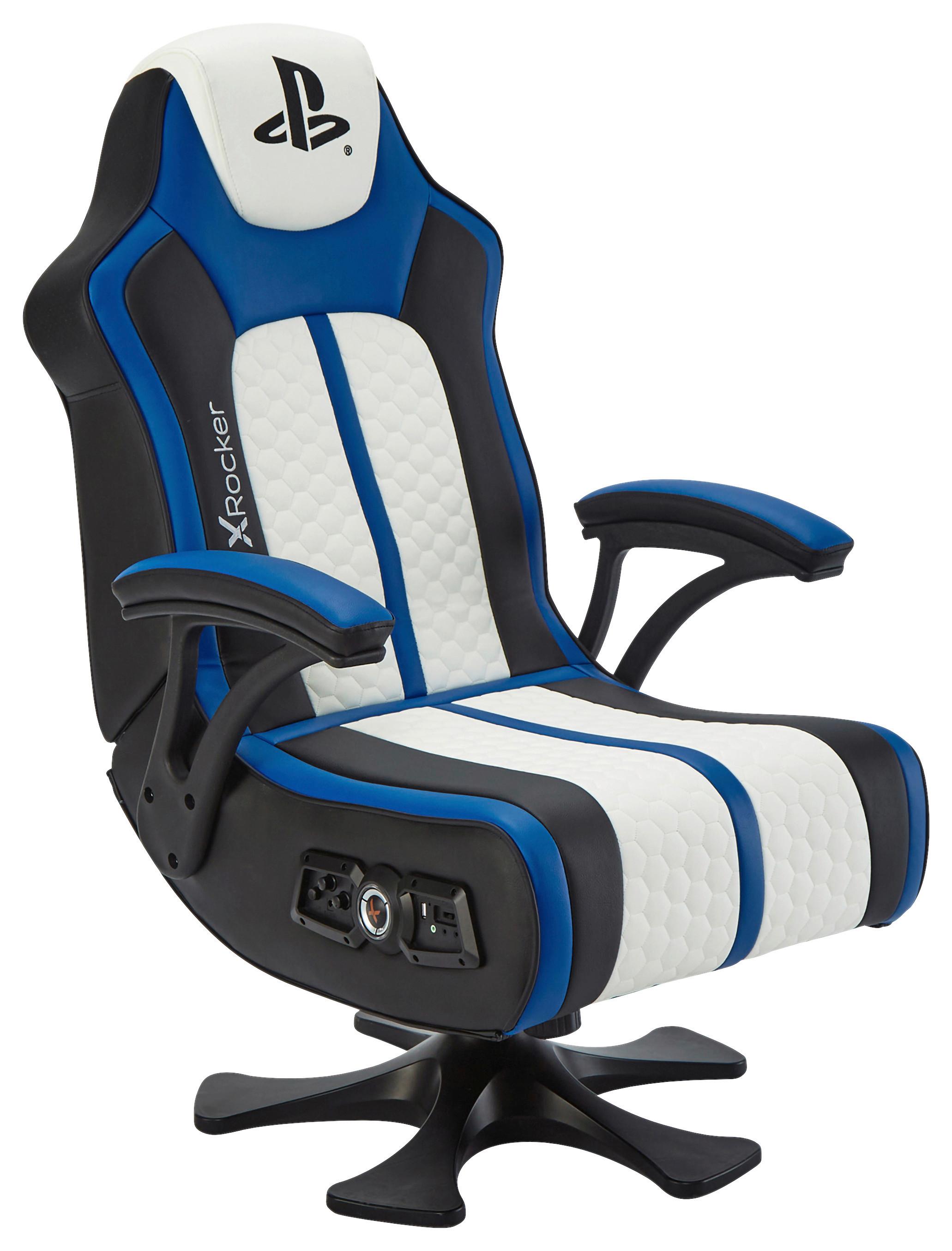 Gamingsessel Playstation Legen d ca. 88x64x102cm Blau/Schwarz - Blau/Schwarz, MODERN, Leder/Holzwerkstoff (88/64/102cm) - X Rocker