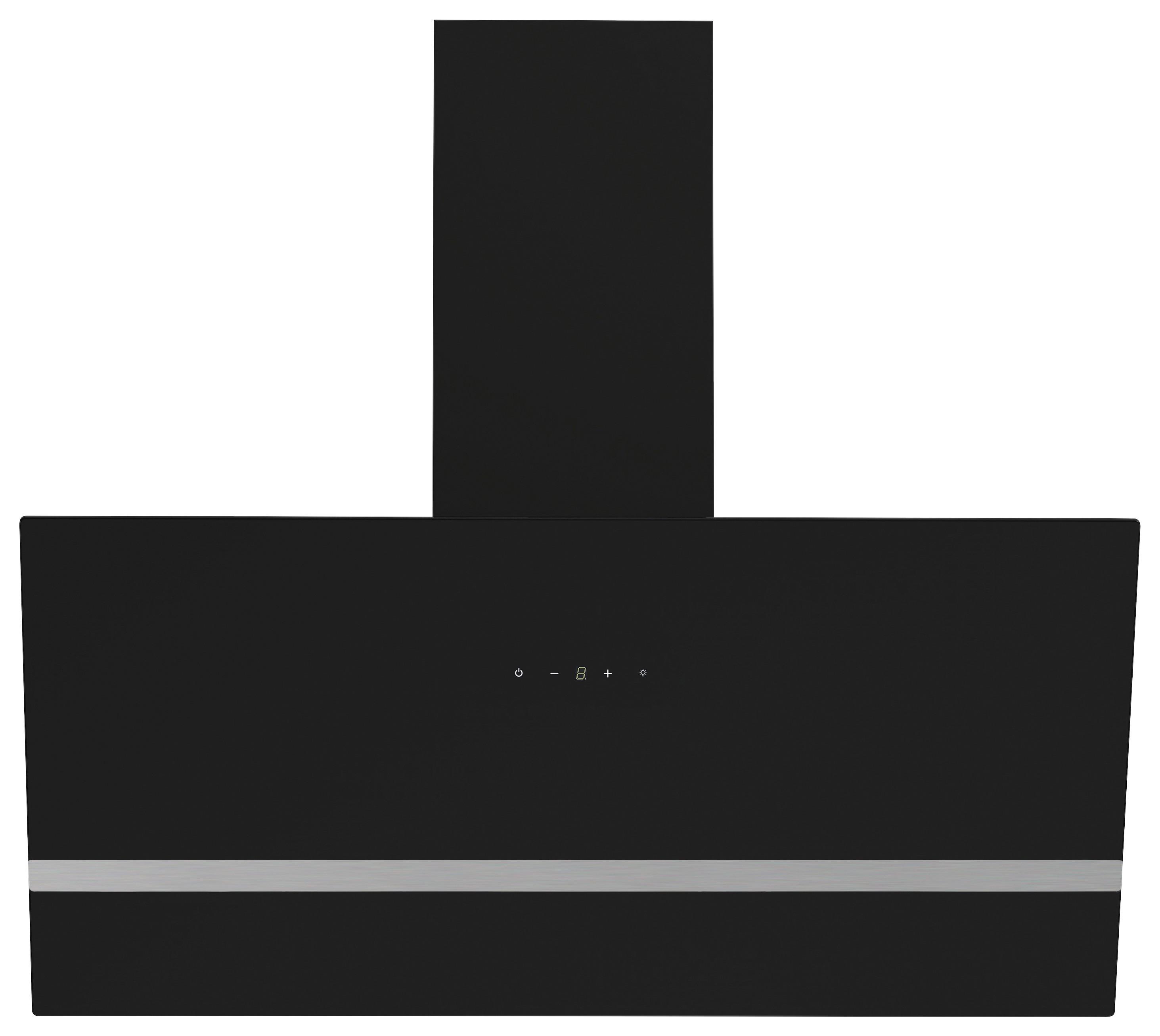 Kuhinjska Napa Hera, 90cm - črna, Trend, kovina/steklo (89,5/74,2-109,2/38,5cm) - Respekta