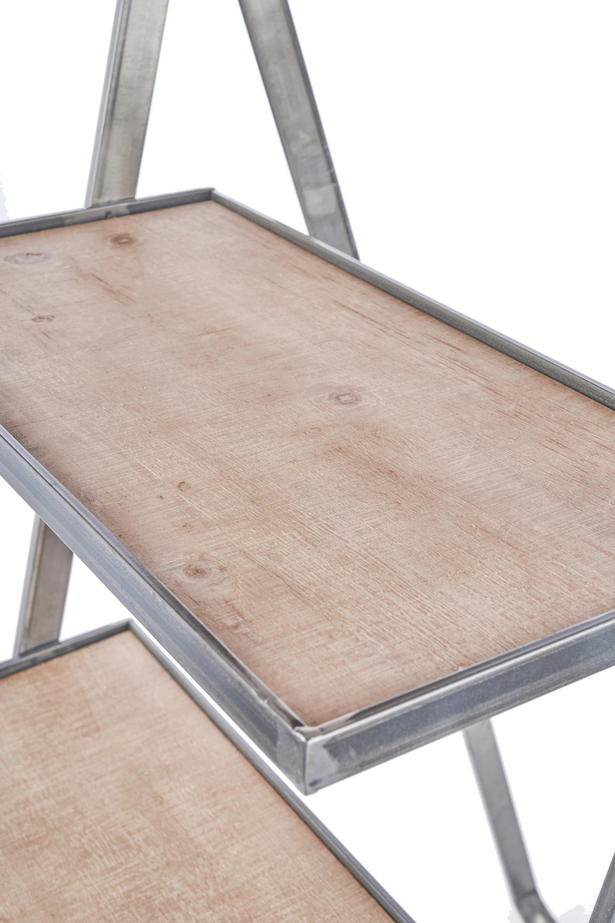 Leiterregal B991963 Leonie - Hellbraun/Hellgrau, Basics, Holz/Metall (52/72/145cm) - Globo