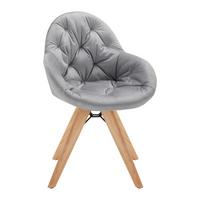 KRZESŁO Z PODŁOKIETNIKAMI LORE - kolor bukowy/jasnoszary, Modern, metal/drewno (59/84/60cm) - Bessagi Home