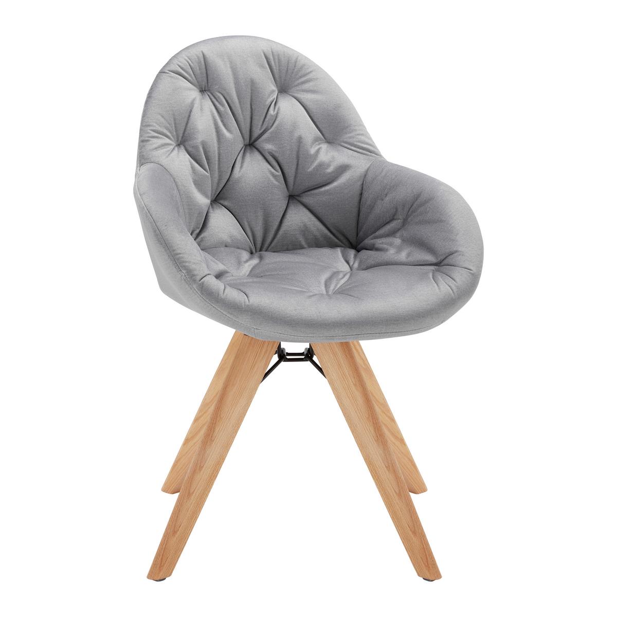 KRZESŁO Z PODŁOKIETNIKAMI LORE - kolor bukowy/jasnoszary, Modern, metal/drewno (59/84/60cm) - Bessagi Home