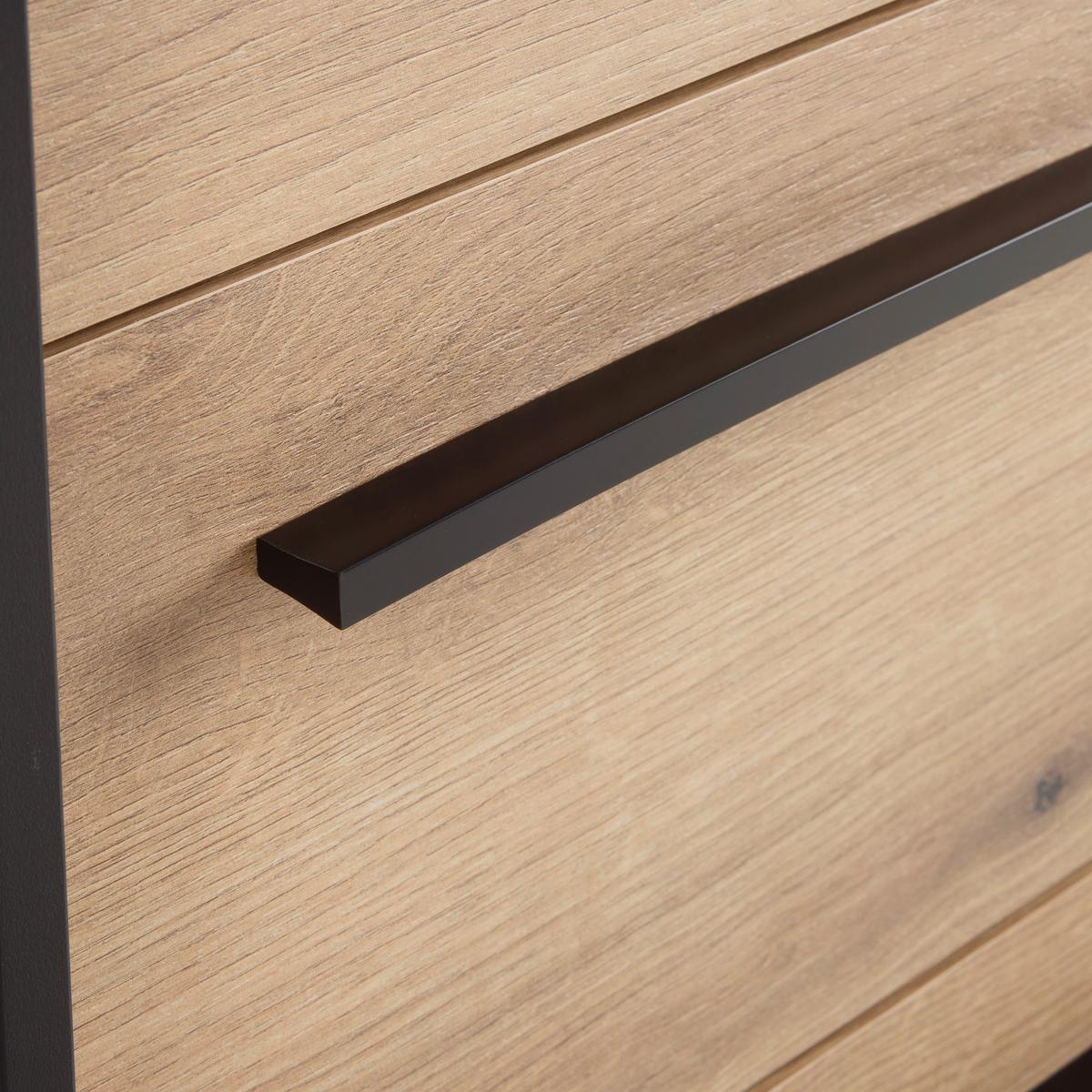 Kommode Adriano Schwarz/Eichefarben - Eichefarben/Schwarz, MODERN, Holzwerkstoff/Kunststoff (80/94,8/41,2cm) - Mömax