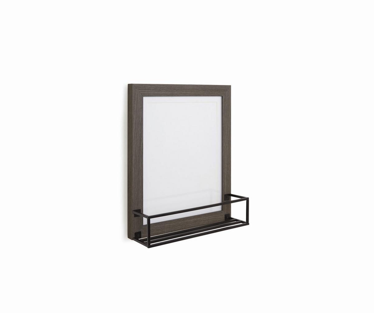 Bilderrahmen Shelf in Natur/Schwarz - Grau, Glas/Papier (27,5/32,5/8,5cm) - Modern Living