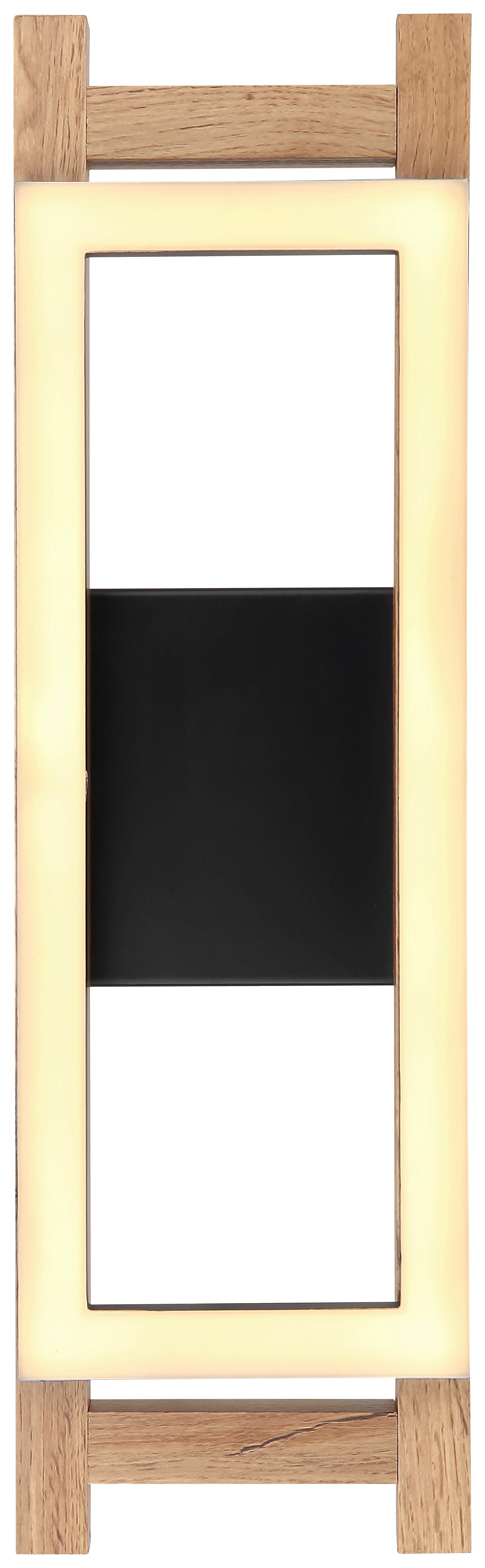 LED-Wandleuchte Illa in Schwarz/Braun/Opal max.10 Watt - Dunkelbraun/Opal, MODERN, Holzwerkstoff/Kunststoff (13,5/7,5/45cm)