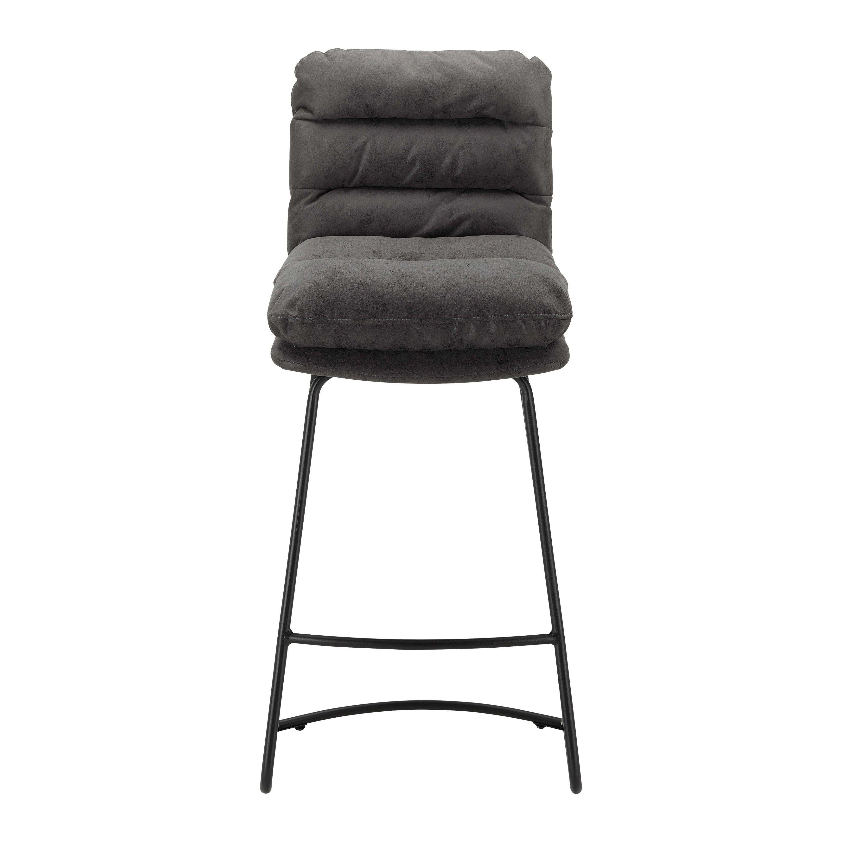 STOŁEK BAROWY KONA - ciemnoszary/czarny, Modern, metal/tkanina (44/103/59cm) - Bessagi Home