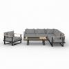 LOUNGEGRUPP FABRIZIA - grå, Modern, metall/trä - Bessagi Garden
