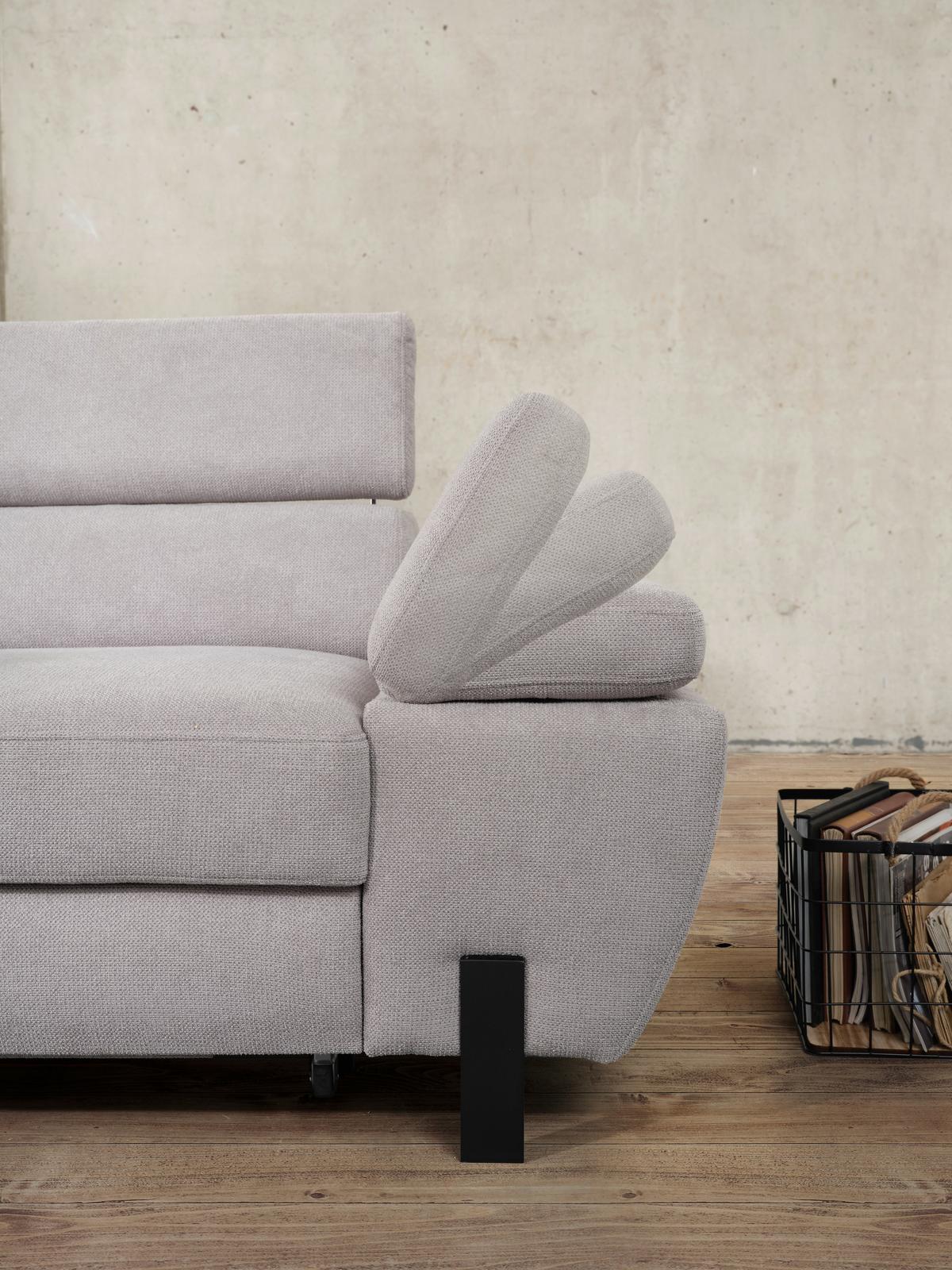 Kutna Garnitura Molina Mini - svijetlo siva/crna, Moderno, drvni materijal/drvo (189/277cm) - Mömax