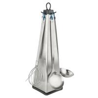 ZESTAW PRZYBORÓW KUCHENNYCH 678951 - kolor srebrny/niebieski, Basics, metal (40/18/14cm) - Fackelmann