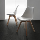 STUHL in Weiß 'Judy' - Buchefarben/Weiß, MODERN, Holz/Kunststoff (49/81/58cm) - Bessagi Home