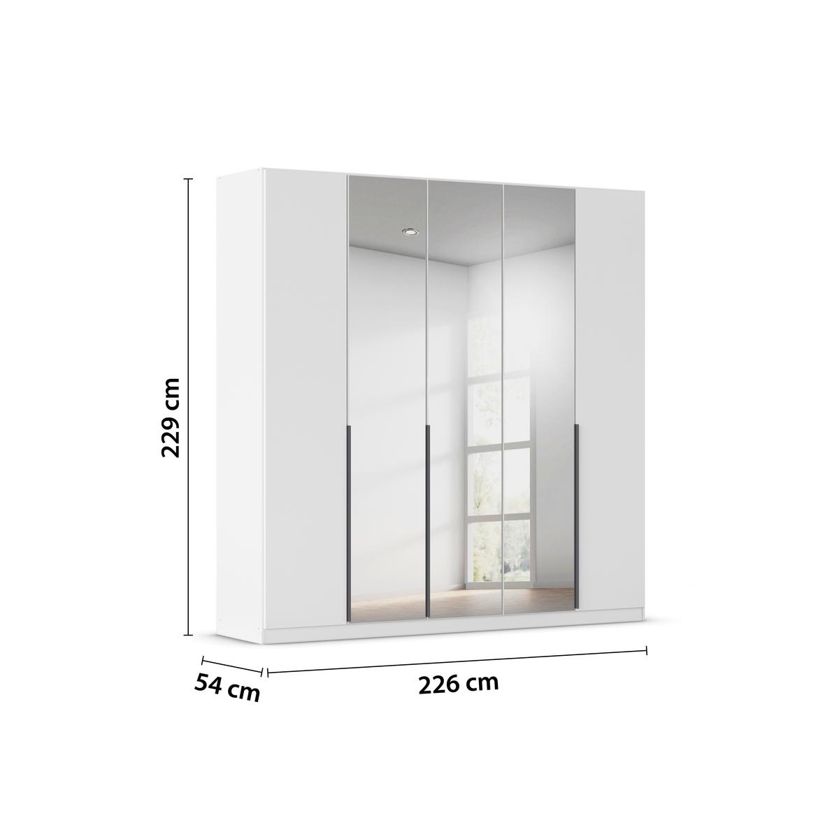 Dulap cu uși rotative ALABAMA - argintiu/alb, Modern, material pe bază de lemn (226/229/54cm) - Modern Living