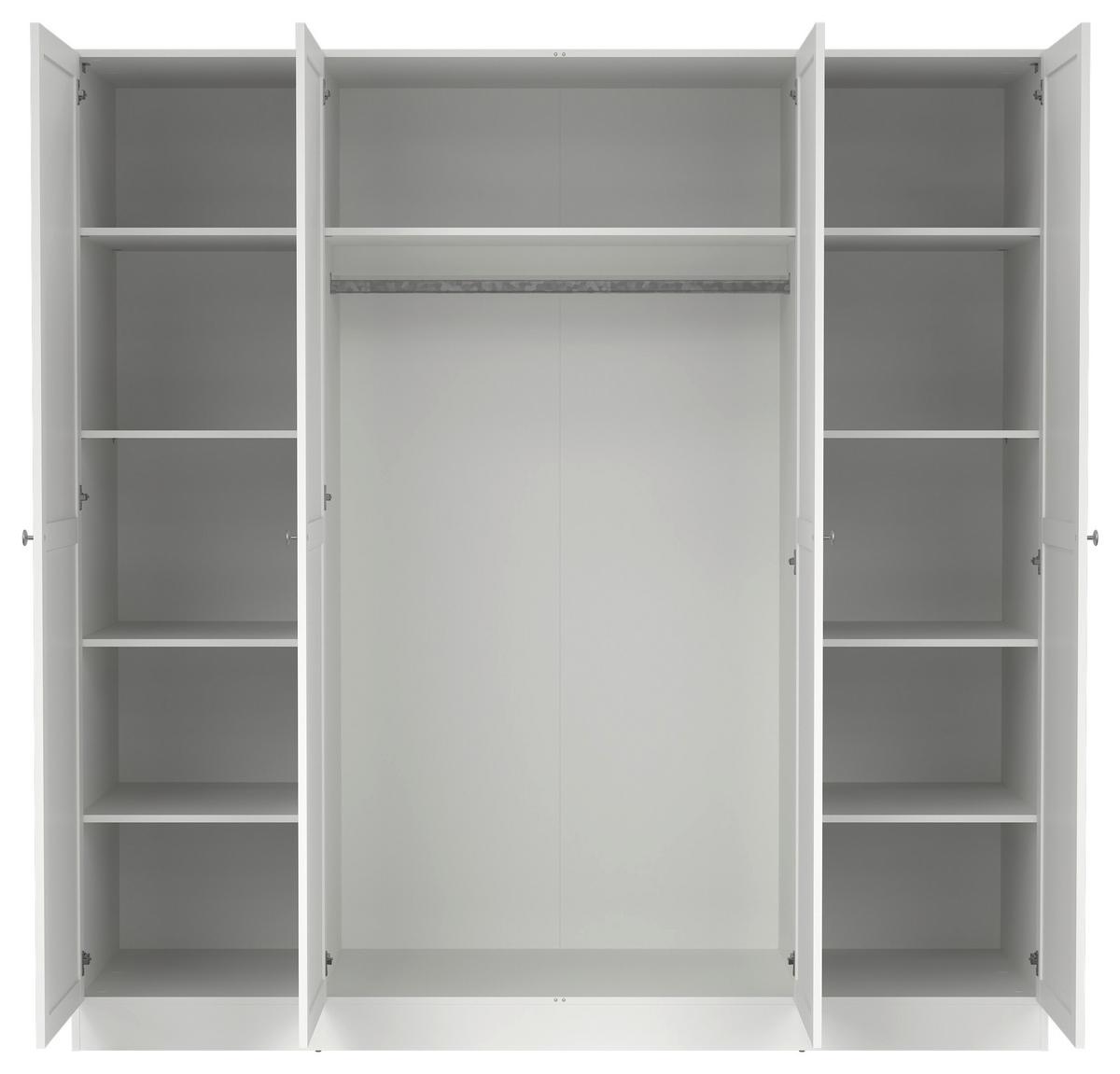 SZAFA UCHYLNA BILLUND - kolor srebrny/biały, Modern, materiał drewnopochodny/metal (195,5/200/61,7cm) - MID.YOU