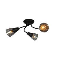 Deckenleuchte Opak in Schwarz max. 25 Watt - Schwarz, Modern, Glas/Metall (42/15cm) - Modern Living