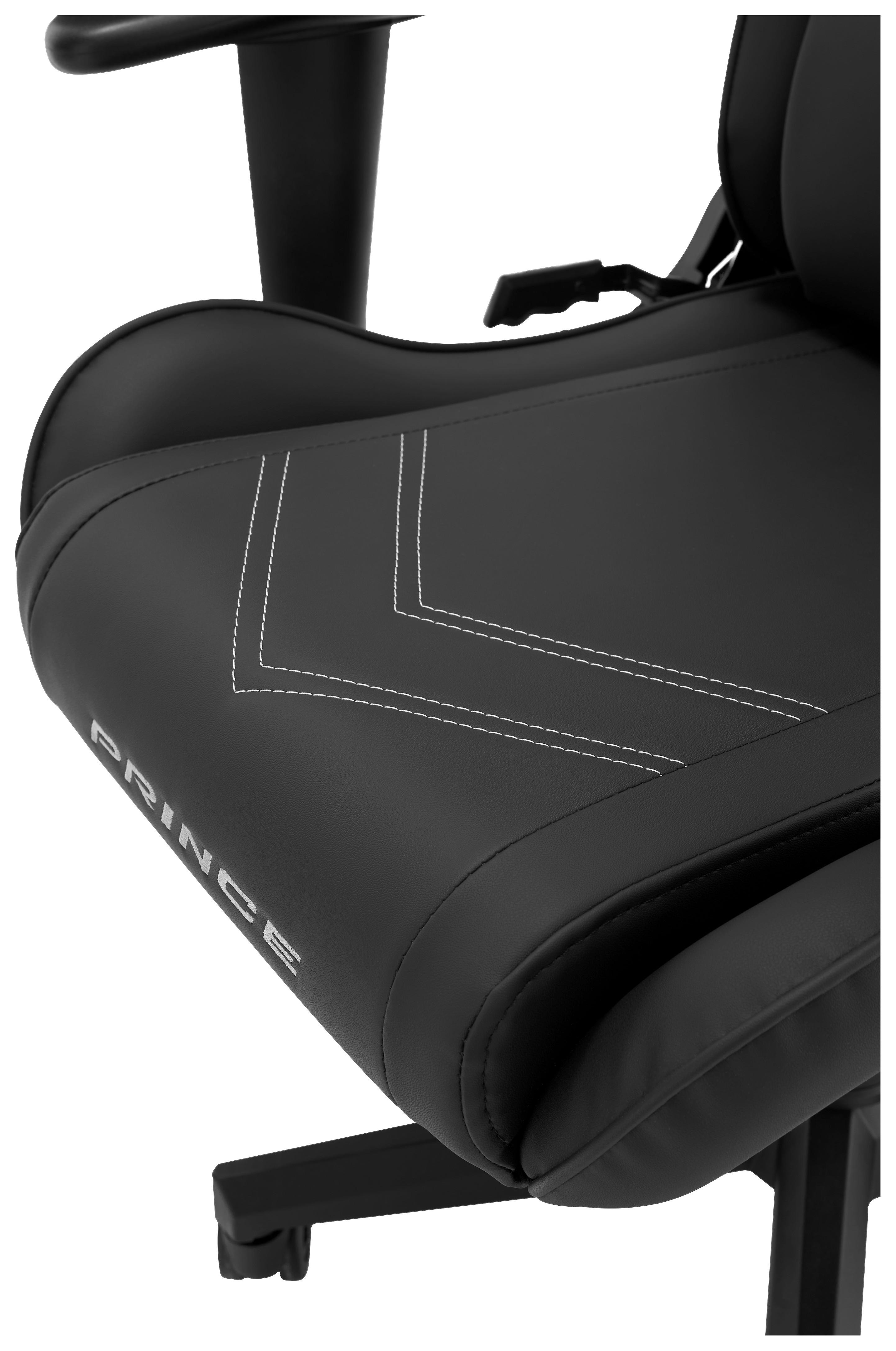 GAMINGSTOL PRINCE -EXKLUSIV- - vit/svart, Modern, textil/plast (67/126/67cm) - Dxracer