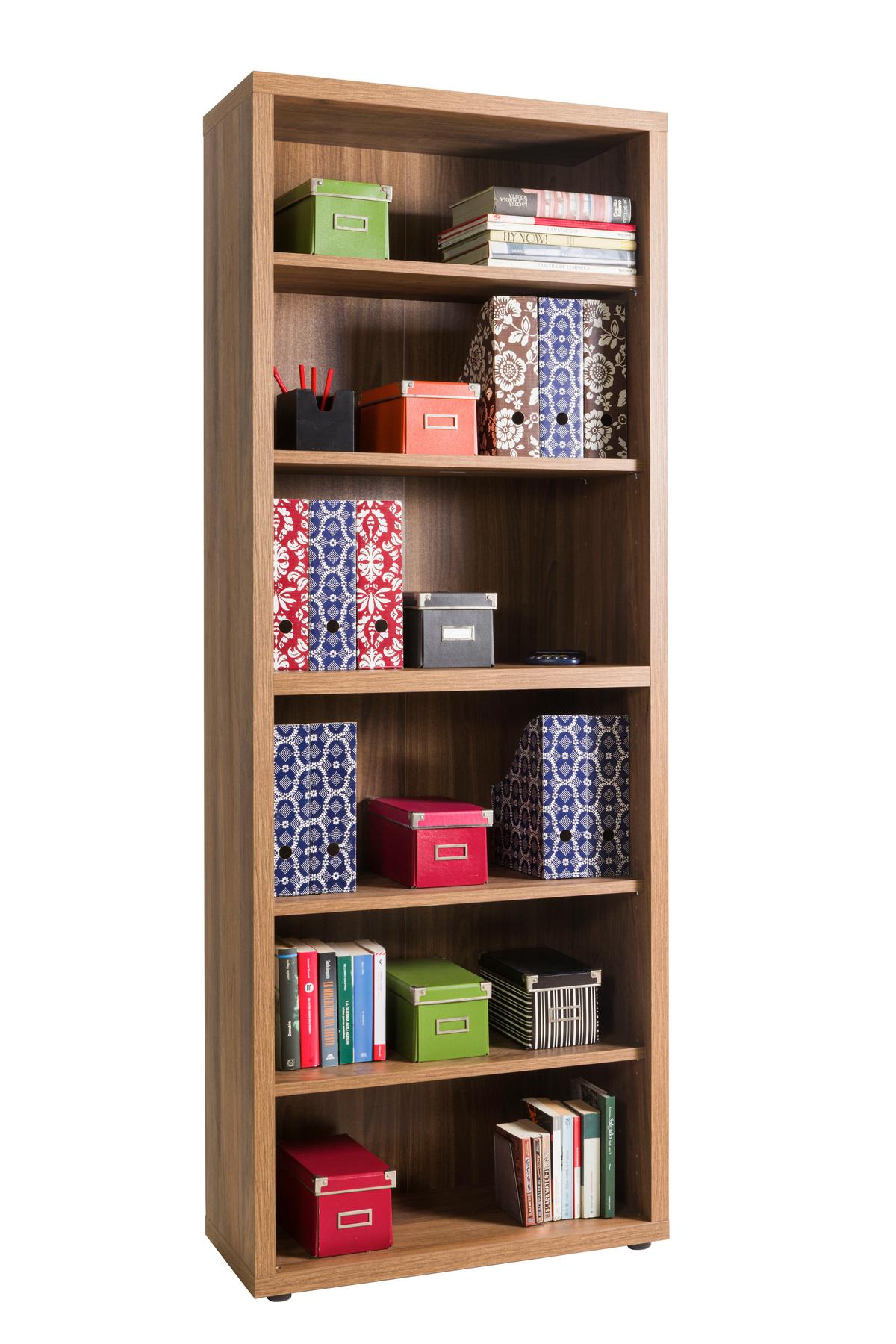 Polica Rilega - boja oraha, Moderno, pločasti materijal (82,1/216,8/35,5cm) - Modern Living