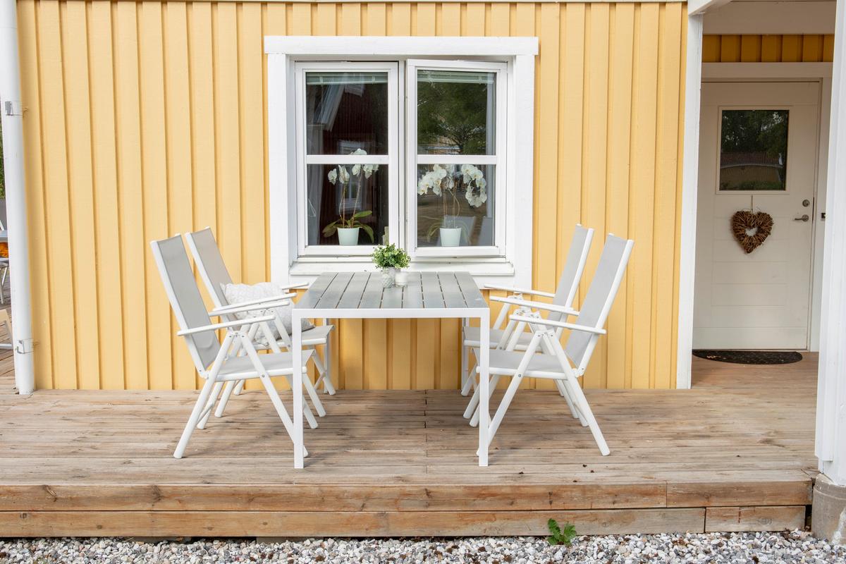 Gartenstuhl 2er-Set Break ca. 55x108 cm Grau/Weiß - Weiß/Grau, KONVENTIONELL, Textil/Metall (55/108/62cm) - Gardenson