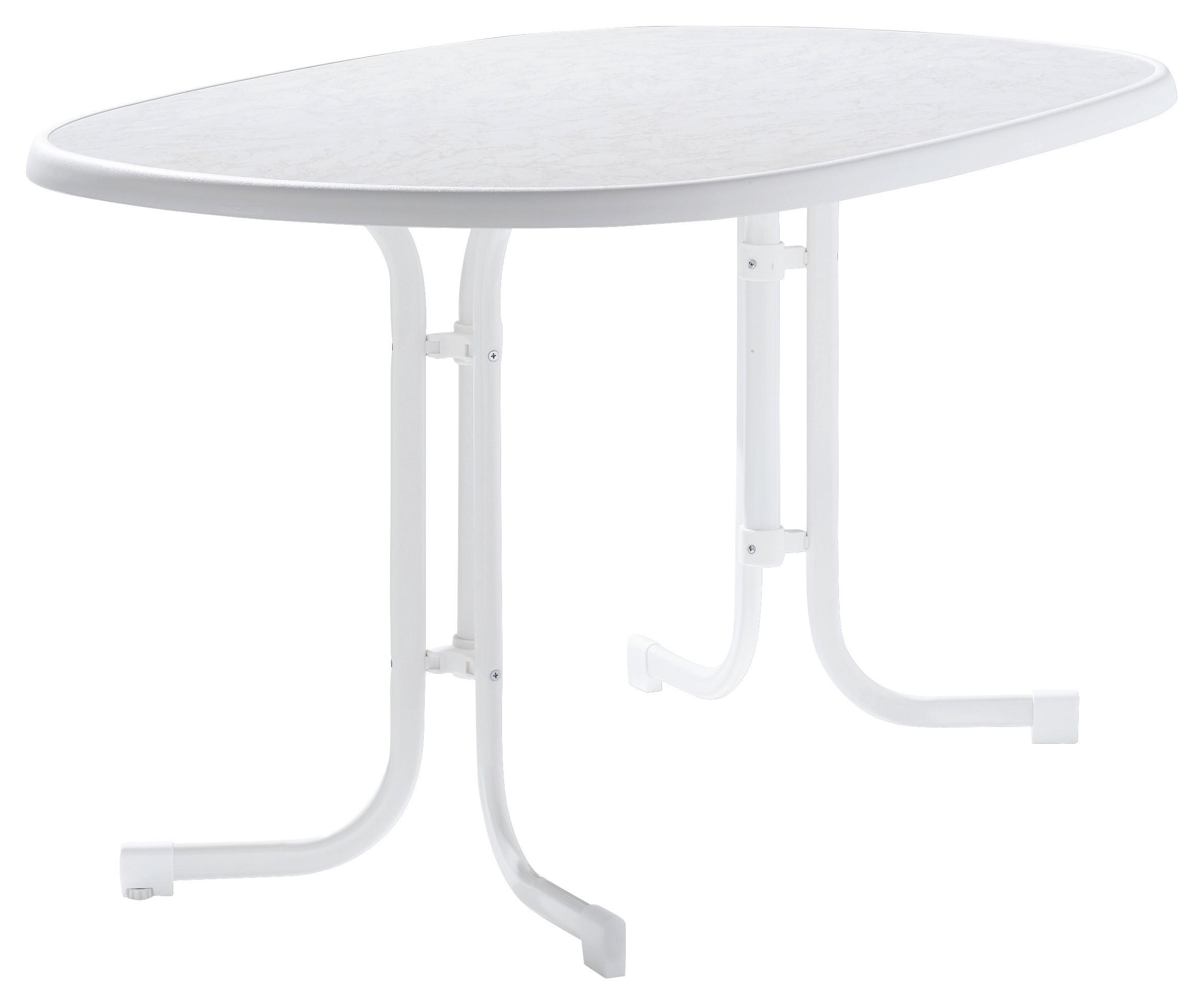 Gartentisch ca. 140x90 cm Weiß - Weiß, MODERN, Holzwerkstoff/Metall (140/90/72cm) - Sieger